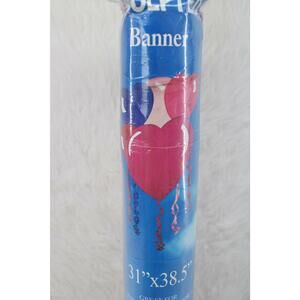 Pink Purple Hearts Streamers Large Flag Banner 31 x 38.5 Double sided Heavy Duty